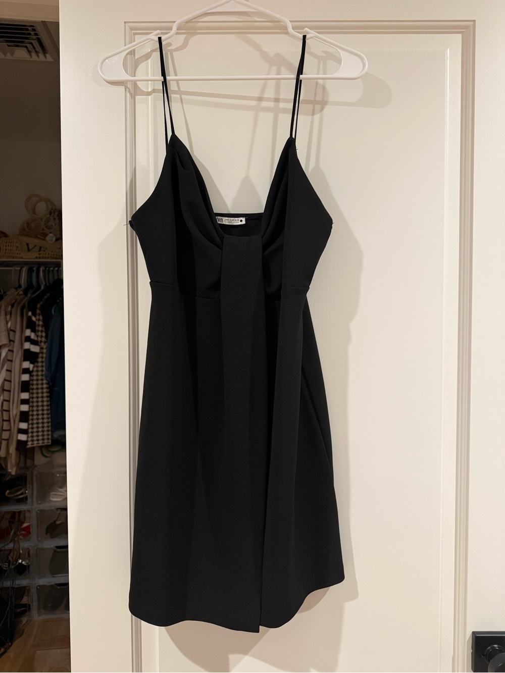 Zara Black Spaghetti-Strap Mini Dress